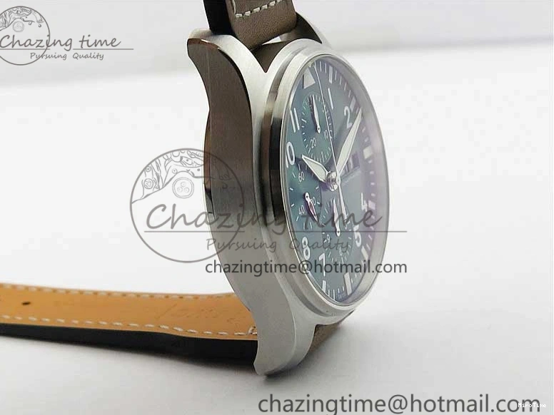 MIROTIME 0509 Pilot Chrono IW377726 ZF 1:1 Best Edition Green Dial on Brown Leather Strap A Trendsetting 7125